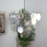 Glass Disc Iridescent Chandelier – Ambient Illumination in Luxury Interior Setting View 5