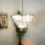 Glass Disc Iridescent Chandelier – Ambient Illumination in Luxury Interior Setting View 4