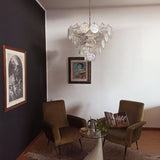 Glass Disc Iridescent Chandelier – Ambient Illumination in Luxury Interior Setting View 11