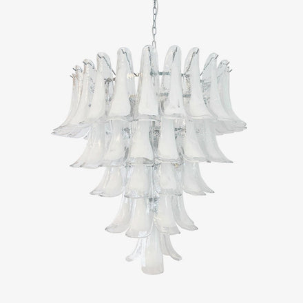 White Glass Petals Chandelier