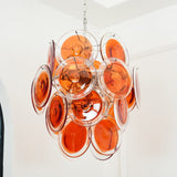 Orange Disk Glass Chandelier – Ambient Illumination in Luxury Interior Setting View 9
