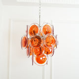 Orange Disk Glass Chandelier – Ambient Illumination in Luxury Interior Setting View 10