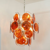 Orange Disk Glass Chandelier – Ambient Illumination in Luxury Interior Setting View 6