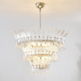 Glass Palmette Chandelier – Ambient Illumination in Luxury Interior Setting View 12