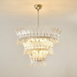 Glass Palmette Chandelier – Ambient Illumination in Luxury Interior Setting View 5
