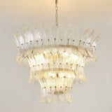 Glass Palmette Chandelier – Ambient Illumination in Luxury Interior Setting View 7