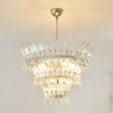 Glass Palmette Chandelier – Ambient Illumination in Luxury Interior Setting View 14