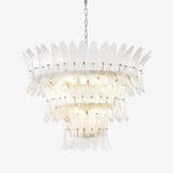 Glass Palmette Chandelier – Ambient Illumination in Luxury Interior Setting View 8