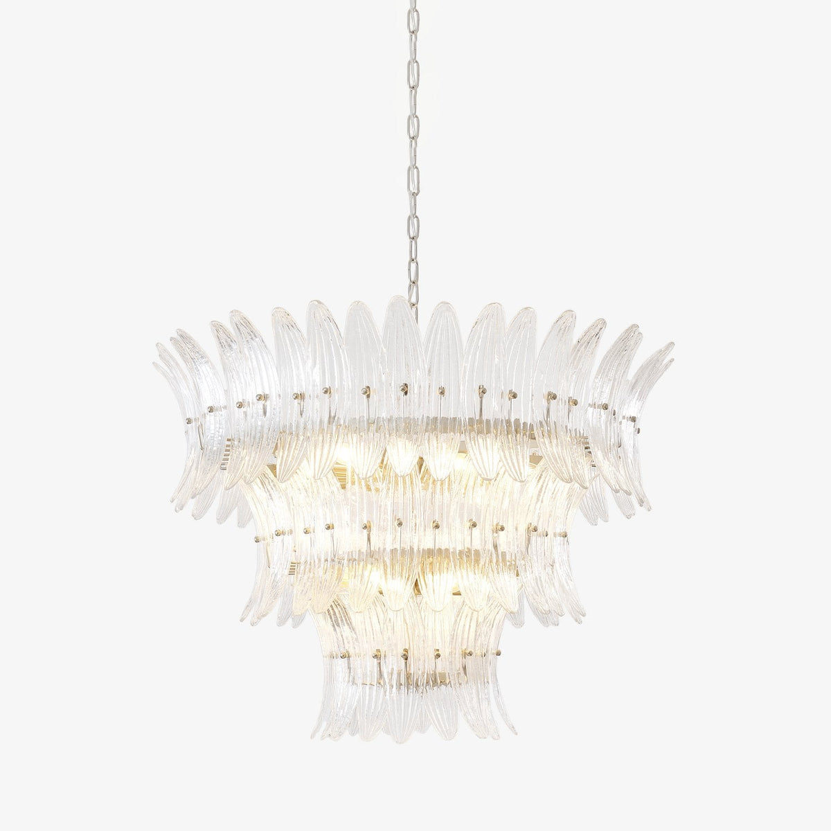 Glass Palmette Chandelier – Ambient Illumination in Luxury Interior Setting View 10