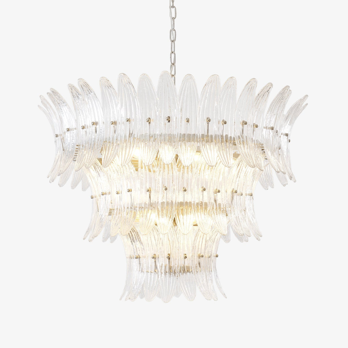 Glass Palmette Chandelier – Ambient Illumination in Luxury Interior Setting View 11