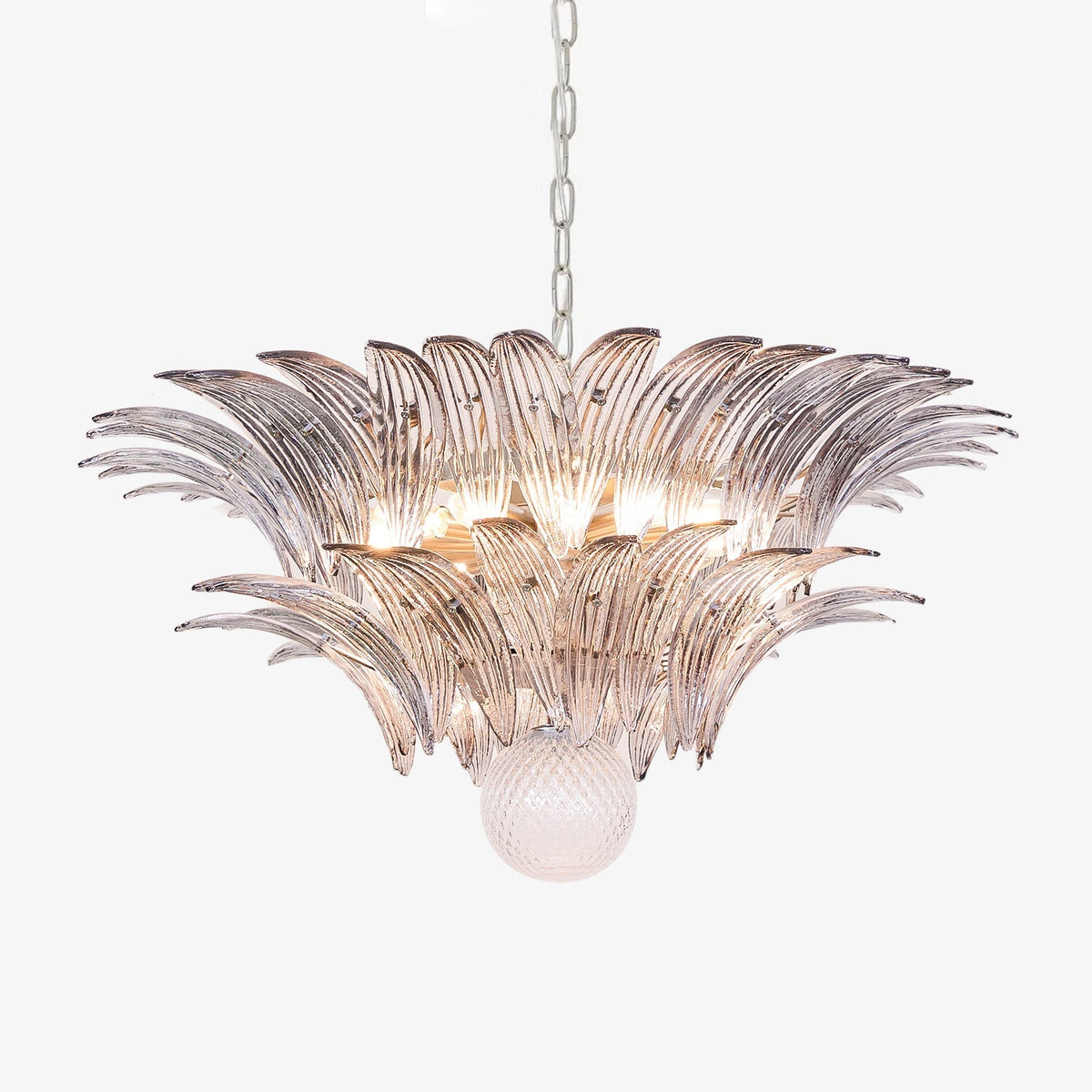 Glass Palmette Chandelier – Handcrafted Architectural Luxury Lighting Fixture
