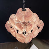 Glass Pink Disc Chandelier – Ambient Illumination in Luxury Interior Setting View 8