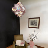 Glass Pink Disc Chandelier – Ambient Illumination in Luxury Interior Setting View 9