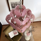 Glass Pink Disc Chandelier – Ambient Illumination in Luxury Interior Setting View 10