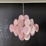 Glass Pink Disc Chandelier – Ambient Illumination in Luxury Interior Setting View 5
