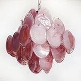 Glass Pink Disc Chandelier – Ambient Illumination in Luxury Interior Setting View 14