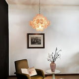 Glass Pink Disc Chandelier – Ambient Illumination in Luxury Interior Setting View 7