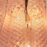 Pink Glass Dewdrop Curated Mouth-Blown Frosted G – full fixture elevation view