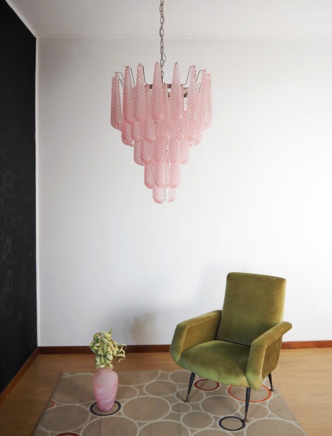 Pink Glass Dewdrop Curated Mouth-Blown Frosted G – architectural ceiling profile