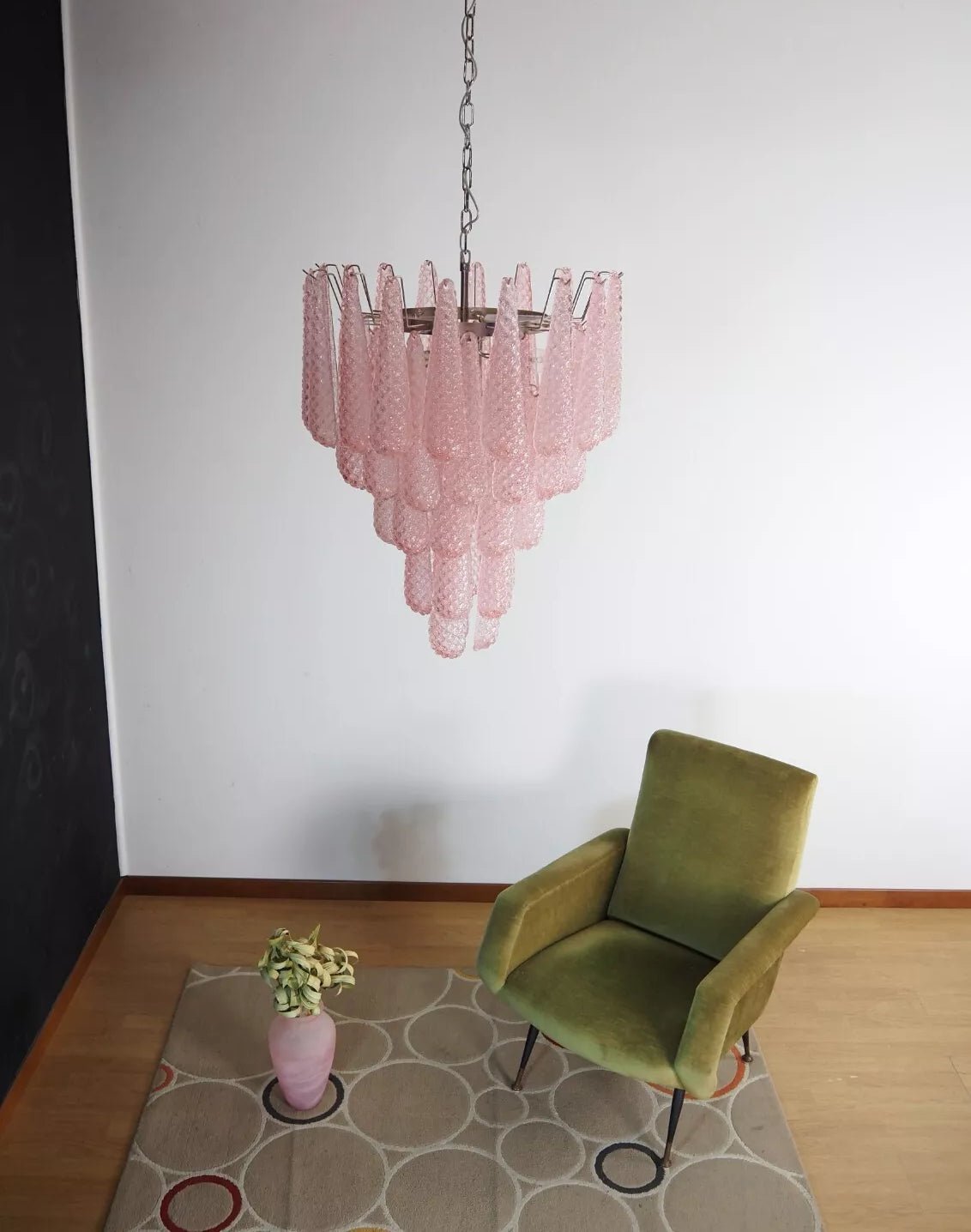 Pink Glass Dewdrop Curated Mouth-Blown Frosted G – handcrafted surface texture