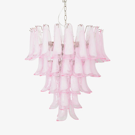 Pink Glass Petals Chandelier