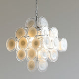 Disc White Glass Curated Mouth-Blown Frosted Gla – spatial dining room perspective