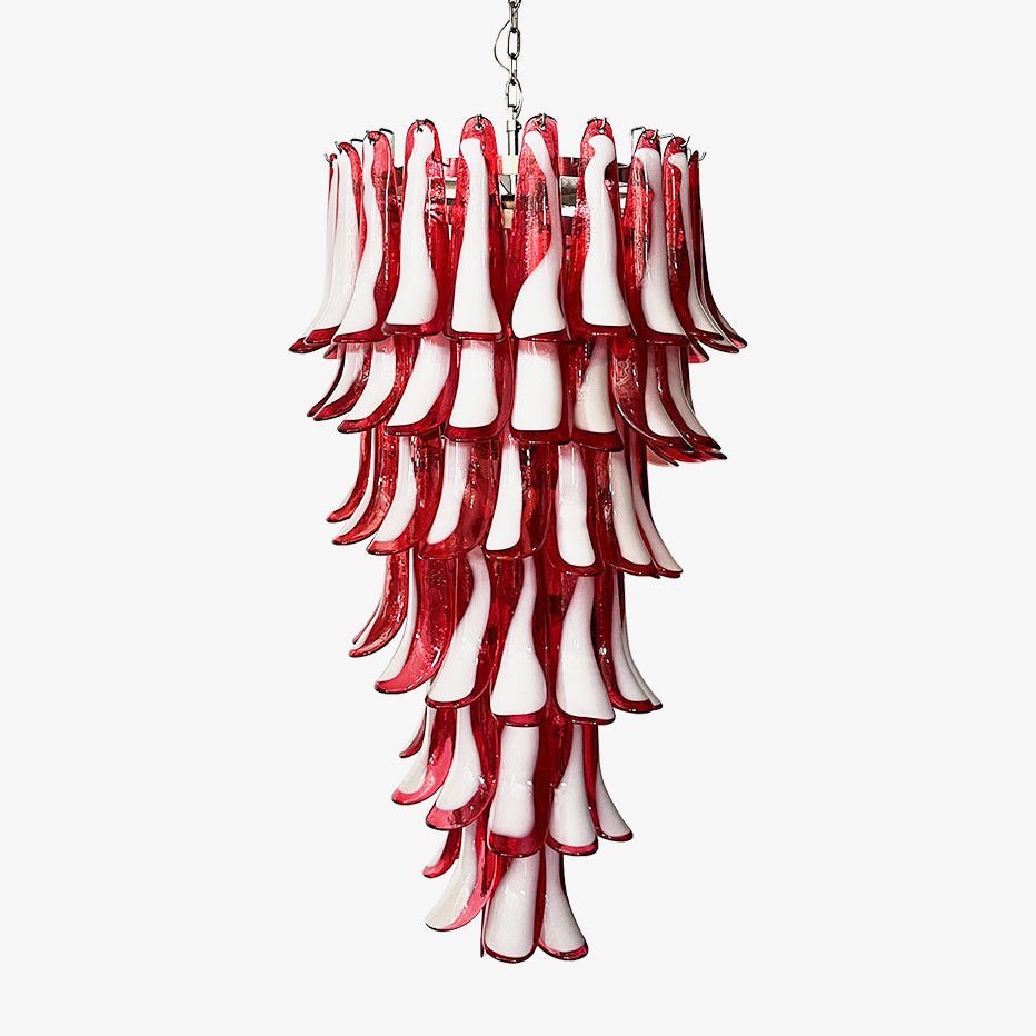 Petala Amber Art Glass Chandelier – Mouth-Blown Frosted Glass Chandelier