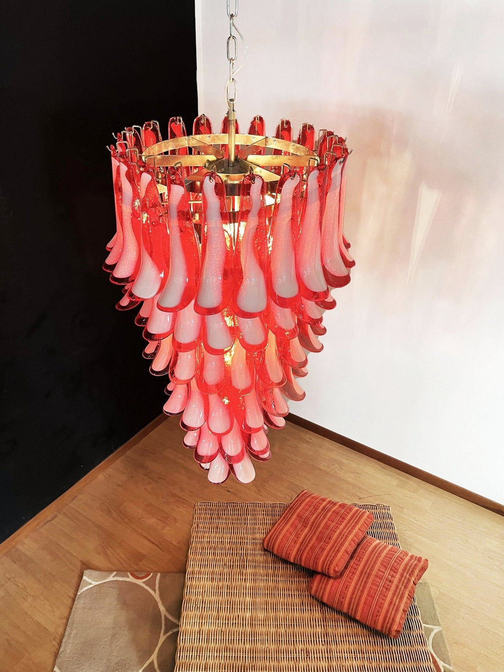 Petala Amber Art Glass Chandelier