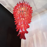 Petala Amber Art Glass Chandelier – spatial dining room perspective