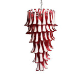 Petala Amber Art Glass Chandelier – illuminated warm ambiance setting #1