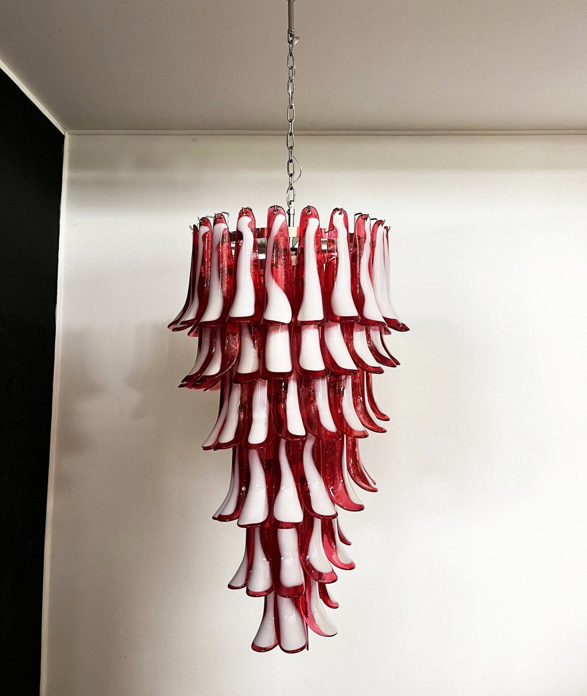 Petala Amber Art Glass Chandelier – dimensional scale reference