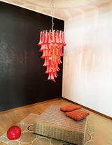 Petala Amber Art Glass Chandelier – structural canopy joint detail