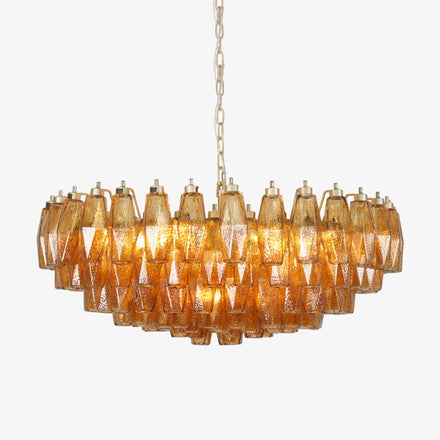 Rhombus Amber Glass Chandelier