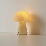 Muresta Curated Mouth-Blown Frosted Glass Table – unlit natural material contrast