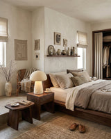 Muresta Curated Mouth-Blown Frosted Glass Table warm illuminated room view