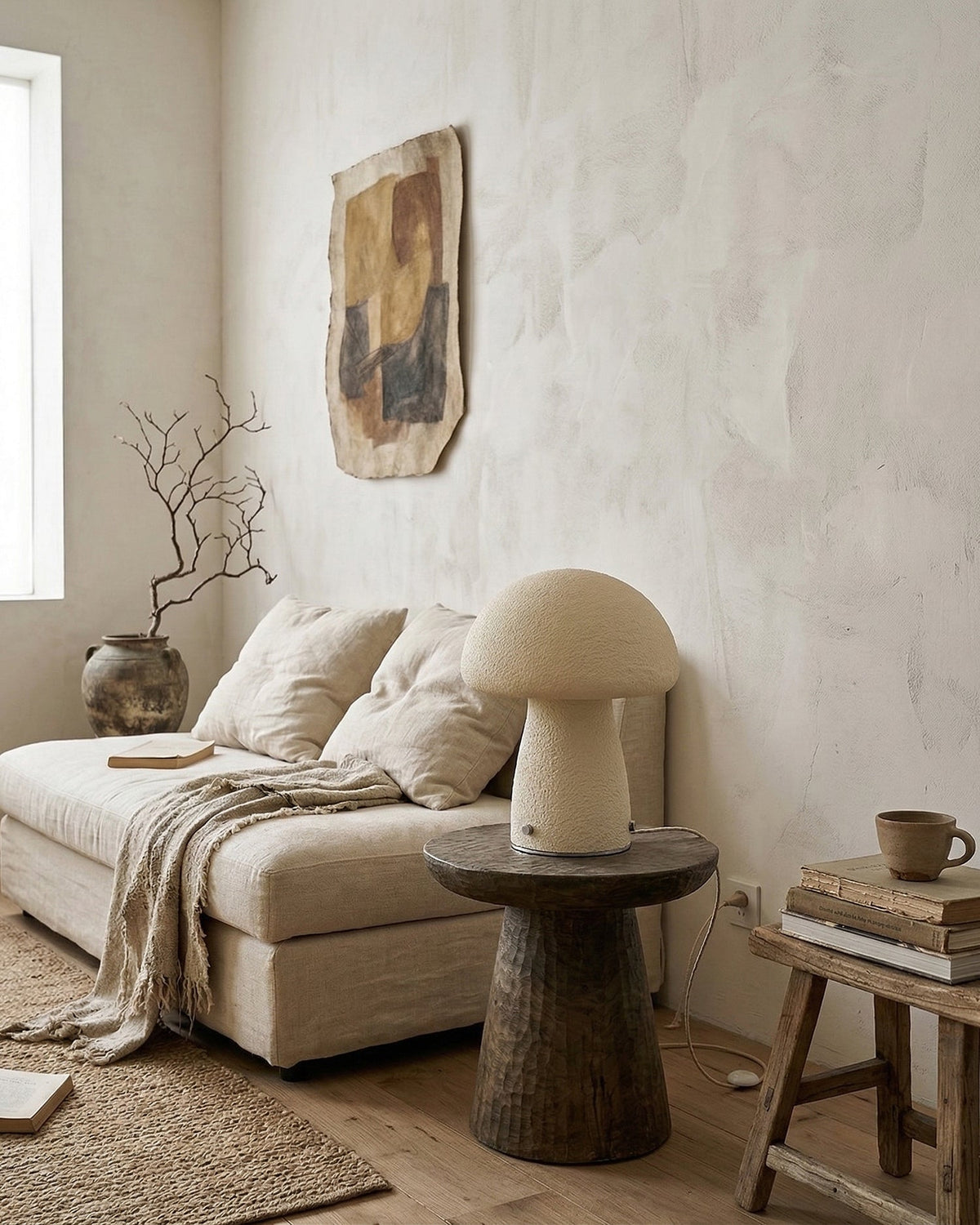 Muresta Curated Mouth-Blown Frosted Glass Table – architectural ceiling profile