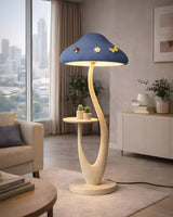Mushora Floor Curated Iron & Glass Floor Lamp installed in residential dining space