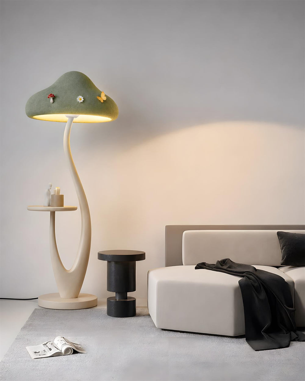 Mushora Floor Curated Iron & Glass Floor Lamp