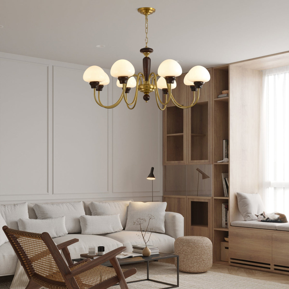 Mushroom Cap Chandelier – Ambient Illumination in Luxury Interior Setting View 5
