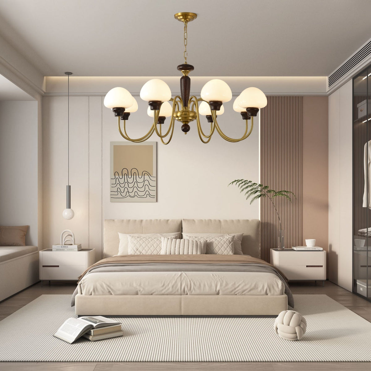 Mushroom Cap Chandelier – Ambient Illumination in Luxury Interior Setting View 4