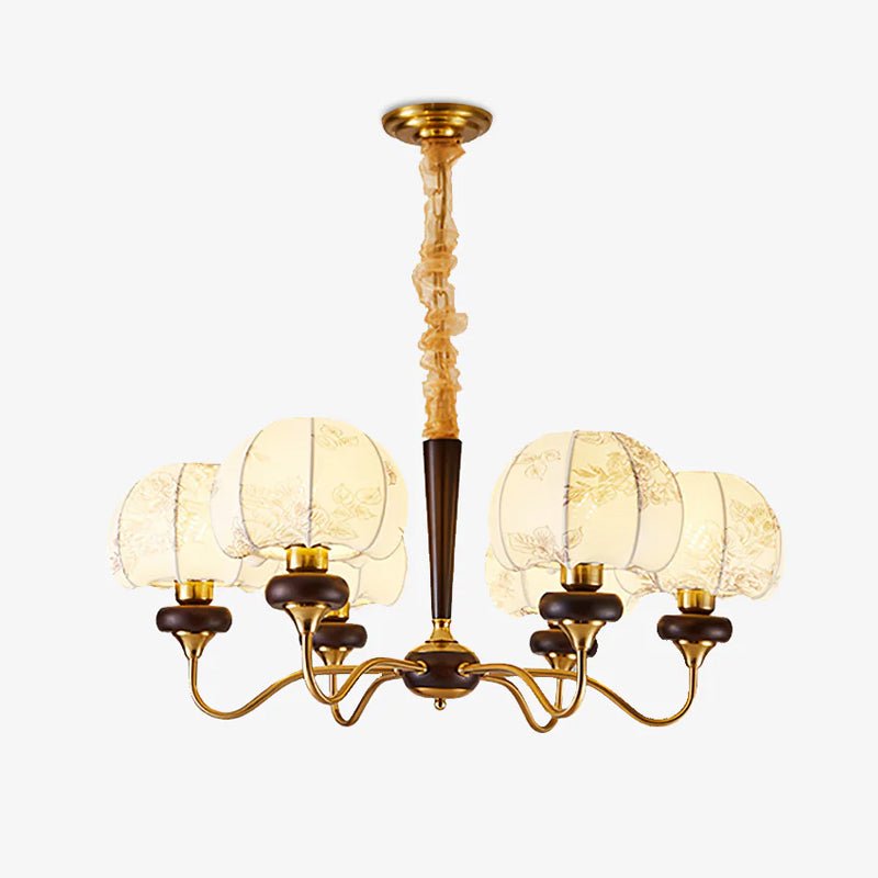 Mushroom Fabric Chandelier – Ambient Illumination in Luxury Interior Setting View 18