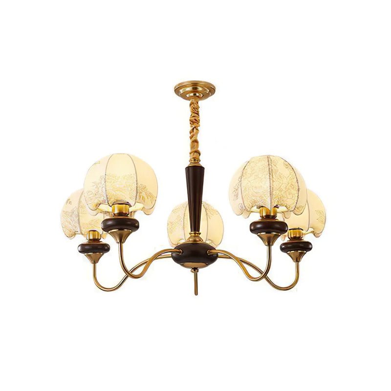 Mushroom Fabric Chandelier – Ambient Illumination in Luxury Interior Setting View 17