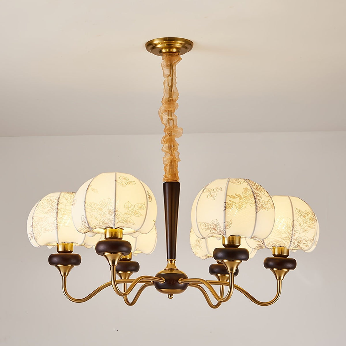 Mushroom Fabric Chandelier – Ambient Illumination in Luxury Interior Setting View 9