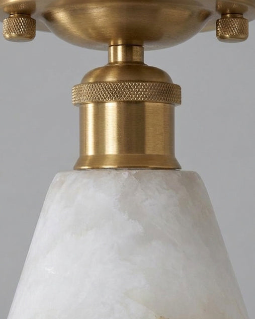 Nalia Alabaster Curated Alabaster Flush Mount Ce – side angled contour profile