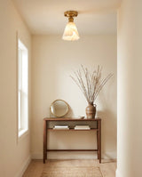 Alabaster craftsmanship detail on Nalia Alabaster Curated Alabaster Flush Mount Ce