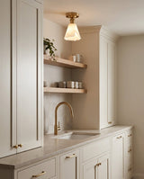 Nalia Alabaster Curated Alabaster Flush Mount Ce – illuminated warm ambiance setting