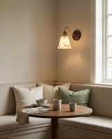 Nalia Alabaster Curated Alabaster Wall Sconce – spatial dining room perspective