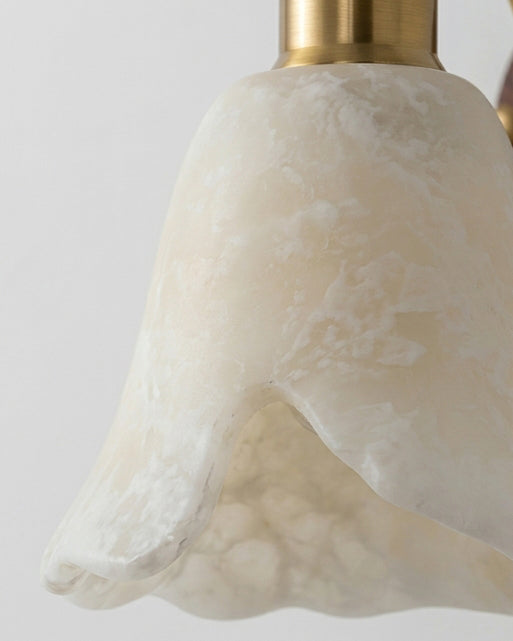 Nalia Alabaster Curated Alabaster Wall Sconce – full fixture elevation view