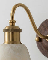 Nalia Alabaster Curated Alabaster Wall Sconce – side angled contour profile