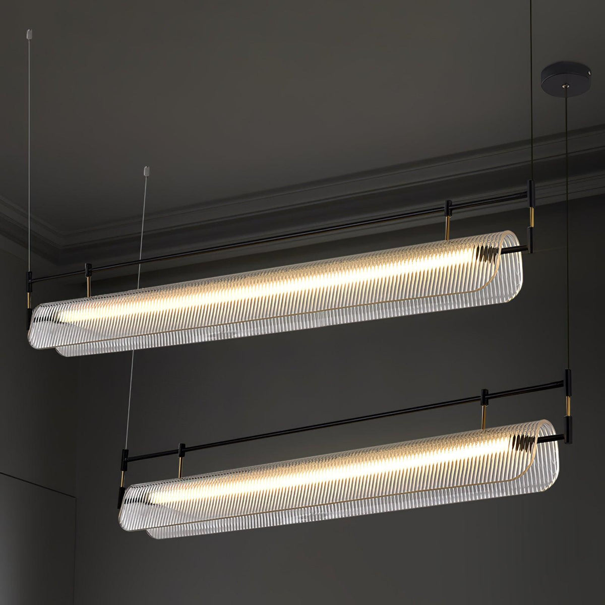 Linear Strip Chandelier – Ambient Illumination in Luxury Interior Setting View 6
